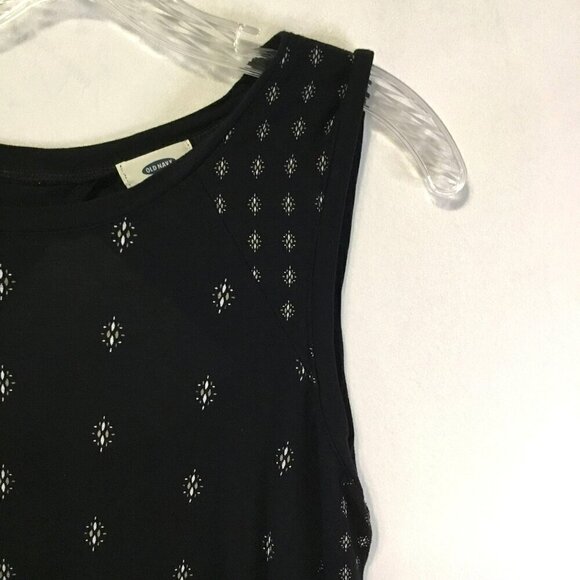 Old Navy Tank Top Peek-A-Boo Sleeveless Pullover Black Women's White Size Large - Picture 3 of 10